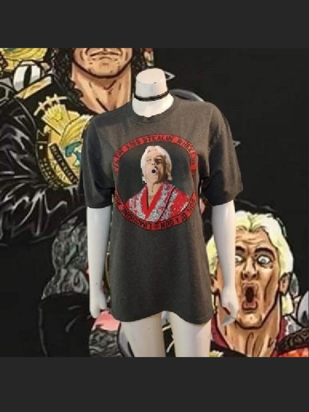 WWE Ric Flair Graphic Tee Gray Large